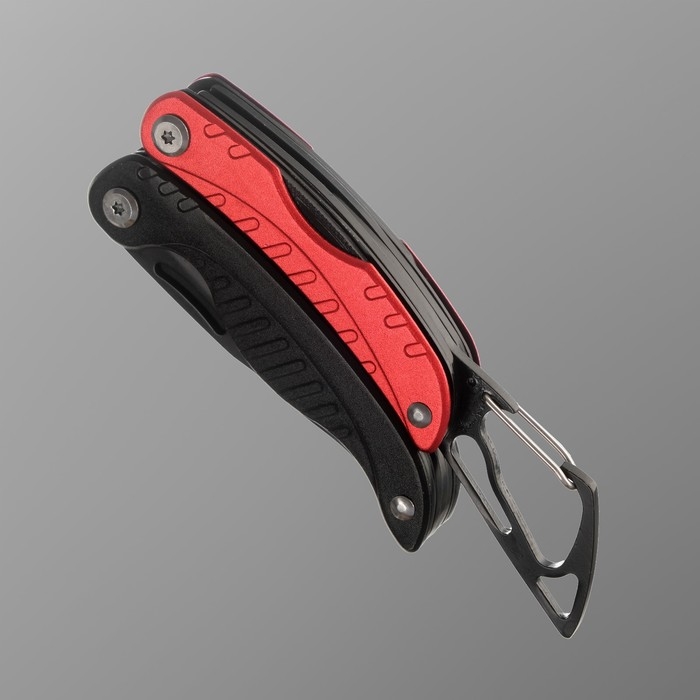 Мультитул 9в1 с карабином, красно-черный Мультитул 9в1 с карабином, красно-черный