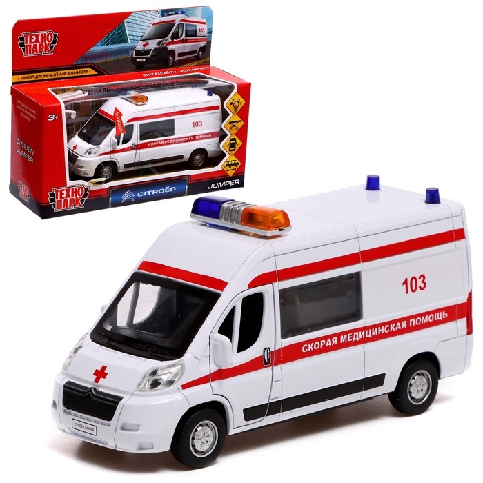 Машина металлическая «Citroen Jumper. Скорая», 14 см, световые и звуковые эффекты, открываются двери, инерция, цвет белый Машина металлическая «Citroen Jumper. Скорая», 14 см, световые и звуковые эффекты, открываются двери, инерция, цвет белый
