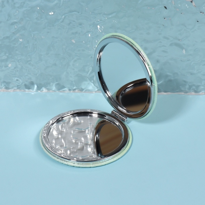 Зеркало складное «Крокодил», d = 7,5 см, цвет жёлтый/зелёный Зеркало складное «Крокодил», d = 7,5 см, цвет жёлтый/зелёный