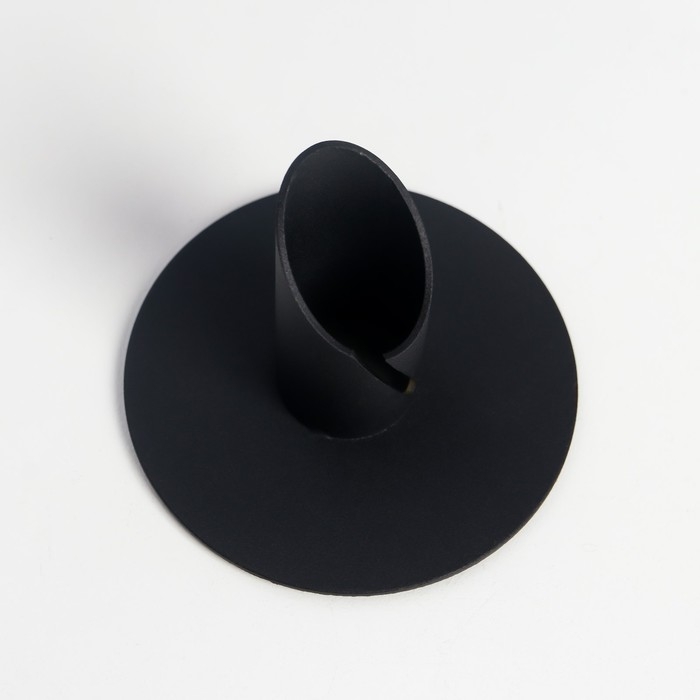 Подсвечник металл на 1 свечу Подсвечник металл на 1 свечу "Цилиндр с трещиной" чёрный 6х8х8 см