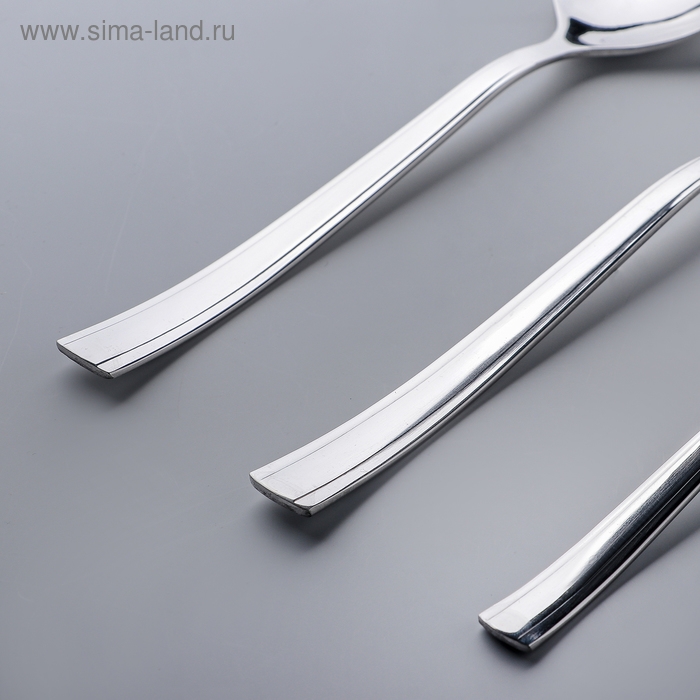 Набор столовый «Торжество», 18 предметов, толщина 2 мм, серебристый