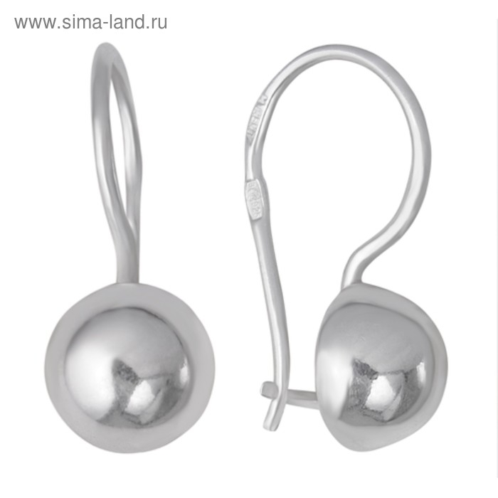 Серьги «Шарики», посеребрение Серьги «Шарики», посеребрение