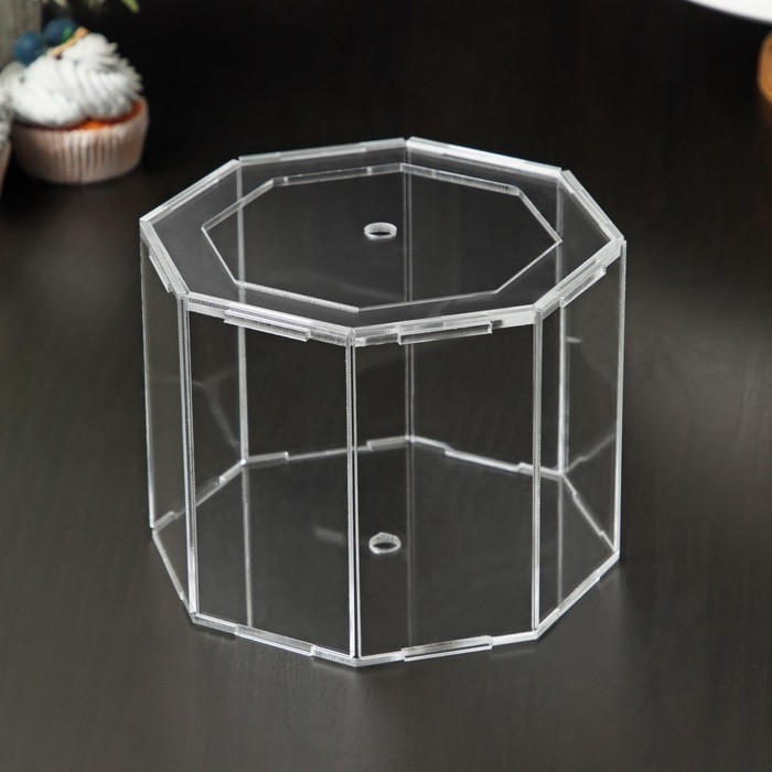 Фальшярус для торта восьмигранный, d=15 см, h=12 см, цвет прозрачный Фальшярус для торта восьмигранный, d=15 см, h=12 см, цвет прозрачный