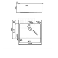 Мойка кухонная AFLORN AF95044F, врезная, S=3,0 и 0,8 мм, 50х44х22 см, сифон, графит