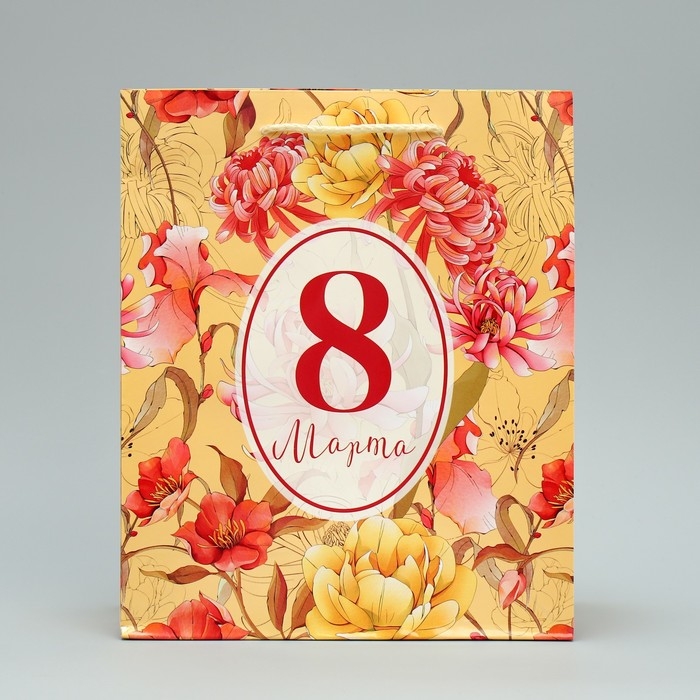 Пакет подарочный ламинированный, упаковка, «8 марта», ML 21 х 25 х 8 см Пакет подарочный ламинированный, упаковка, «8 марта», ML 21 х 25 х 8 см