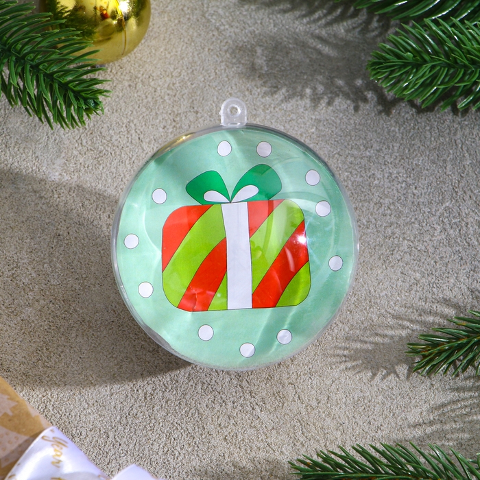 Ёлочное украшение под раскраску «Подарок» размер: 8 см; 2 шт., кисть Ёлочное украшение под раскраску «Подарок» размер: 8 см; 2 шт., кисть