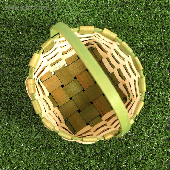 Корзина плетеная, зеленая, 16,5×9,5×20 см, шпон Корзина плетеная, зеленая, 16,5×9,5×20 см, шпон