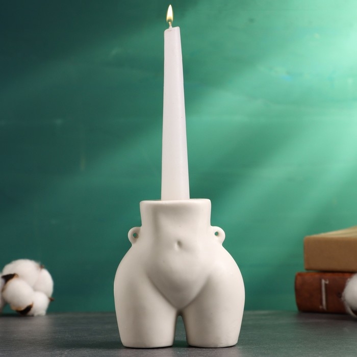 Подсвечник Подсвечник "Марта" белый глянец, 10х6х8см