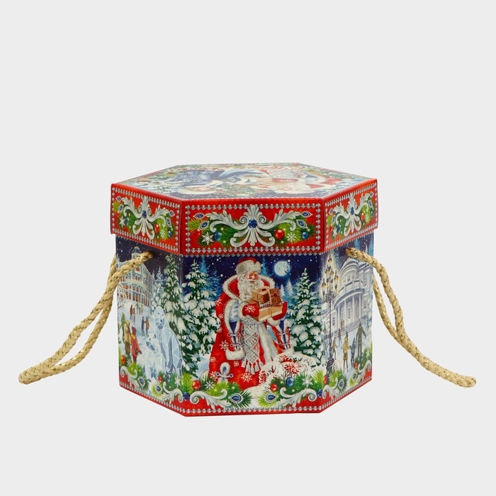 Новый год. Подарочная коробка Новый год. Подарочная коробка "На Катке" 18 x 18 x 14 см.