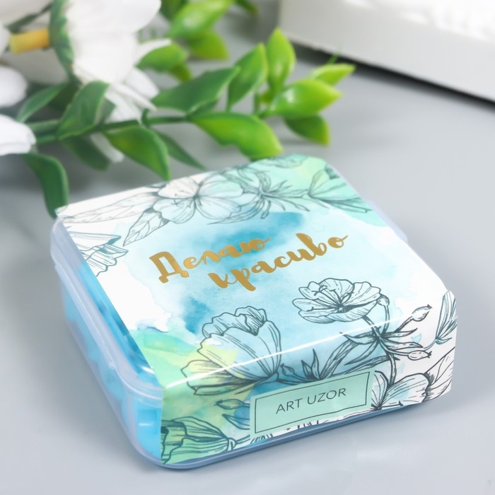 Пуговицы пластик на полуножке Пуговицы пластик на полуножке "Кругляш голубой" 1,3х1,3 см набор 50 шт 2х5,5х5,5 см