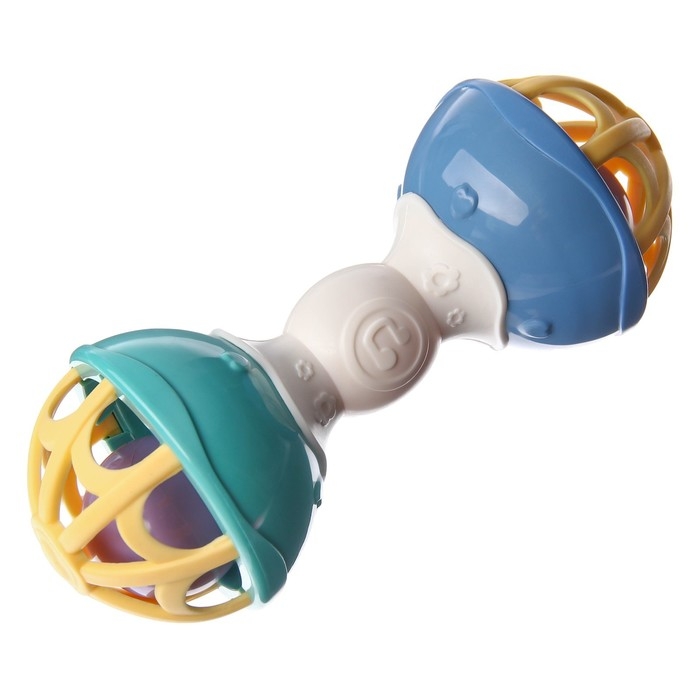 Погремушка «Гантелька», с эластичными элементами, Крошка Я Погремушка «Гантелька», с эластичными элементами, Крошка Я