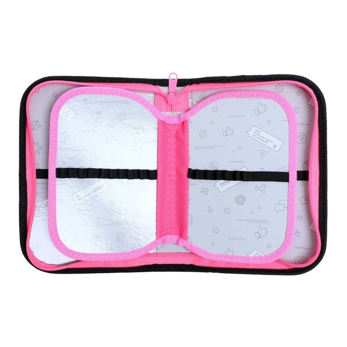 Пенал 3 секции, вкладка внутри, 140 х 210 х 40 мм, тканевый, Calligrata TOP Block Пенал 3 секции, вкладка внутри, 140 х 210 х 40 мм, тканевый, Calligrata TOP Block "Кошечка"