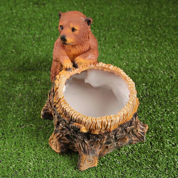 Фигурное кашпо Фигурное кашпо "Пень с мишкой" Н-19см, D-17см