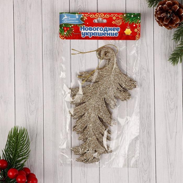 Украшение ёлочное Украшение ёлочное "Пёрышко" (набор 2 шт) 8х16 см, золото