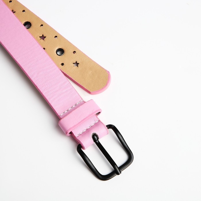 Ремень детский, ширина 2.2 см, люверсы, пряжка металл, цвет розовый