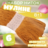 Набор ниток мулине №976, 8 ± 1 м, 6 шт, цвет золотисто-коричневый