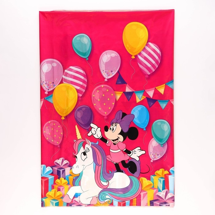 Скатерть одноразовая праздничная 120х180 см, 35 мкр, Минни Маус и Единорог Скатерть одноразовая праздничная 120х180 см, 35 мкр, Минни Маус и Единорог