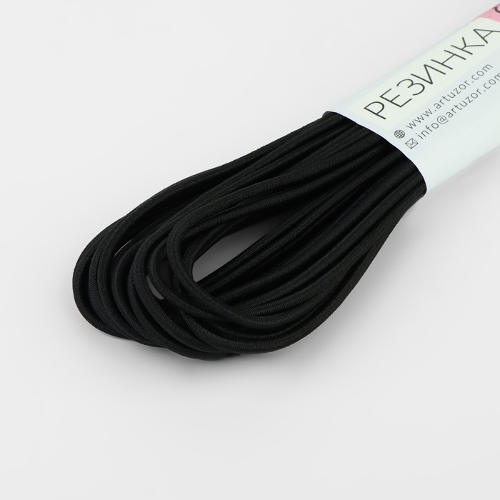 Резинка шляпная, 3 мм, 10 ± 0,5 м, цвет чёрный Резинка шляпная, 3 мм, 10 ± 0,5 м, цвет чёрный