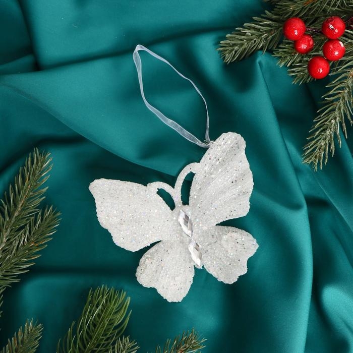 Украшение ёлочное Украшение ёлочное "Морозная бабочка" 10,5х10 см, белый