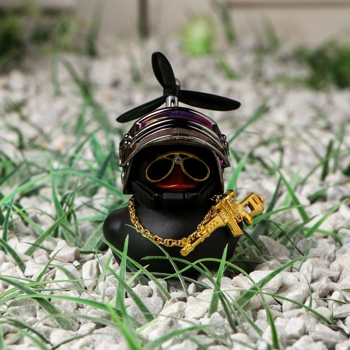 Утка с пропеллером черная, шлем хром Утка с пропеллером черная, шлем хром