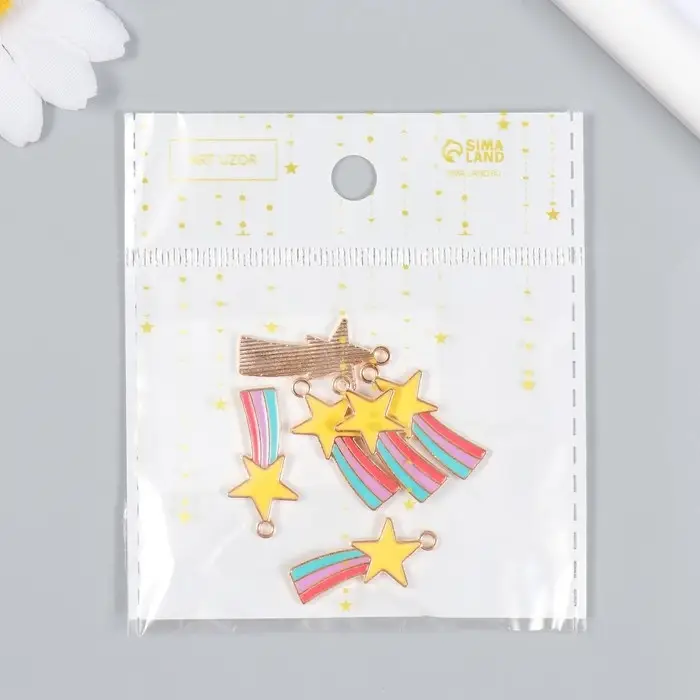 Металлический элемент, декоративная подвеска «Арт Узор. Радужная комета», 2.7×1.3 см