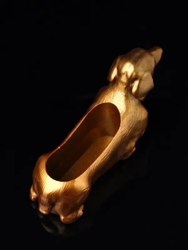 Подставка для мелочей "Такса" 16х10х6 см, бронза