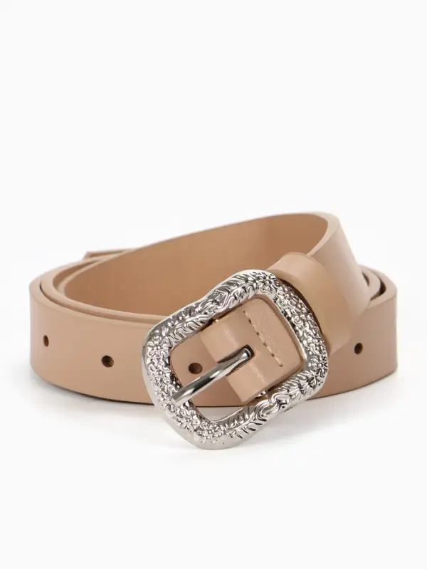 Ремень женский, металлическая пряжка, 2.3&times;105 см, бежевый