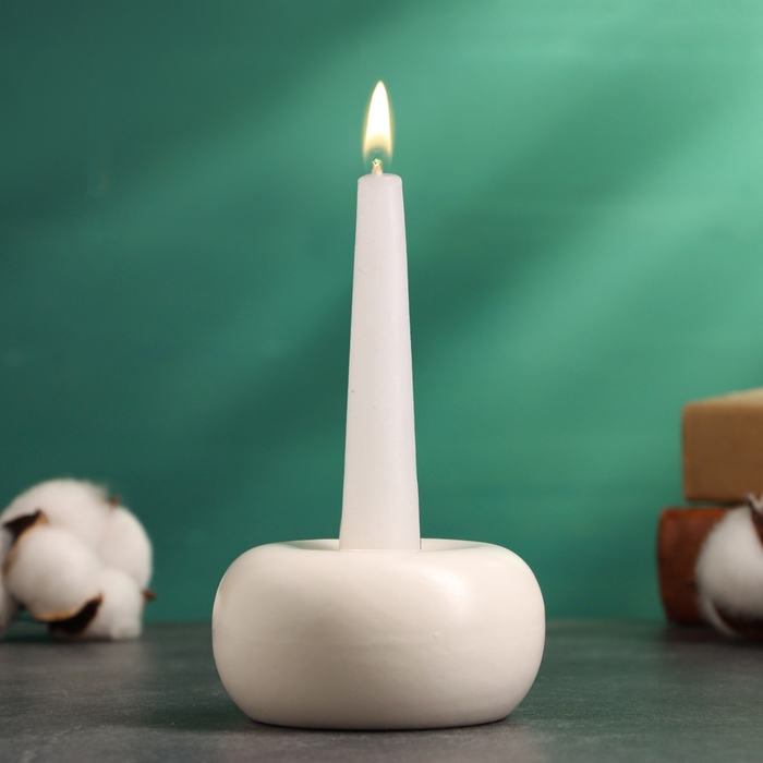 Подсвечник Подсвечник "Эдвард" белый глянец, 4х7х7см