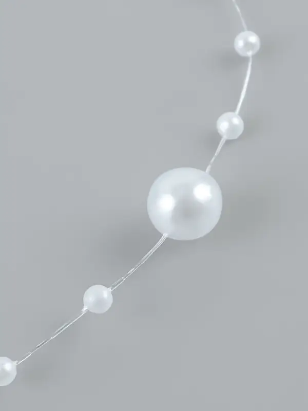 Жемчуг на леске, 3/8 мм, 9&plusmn;0.5 м, белый