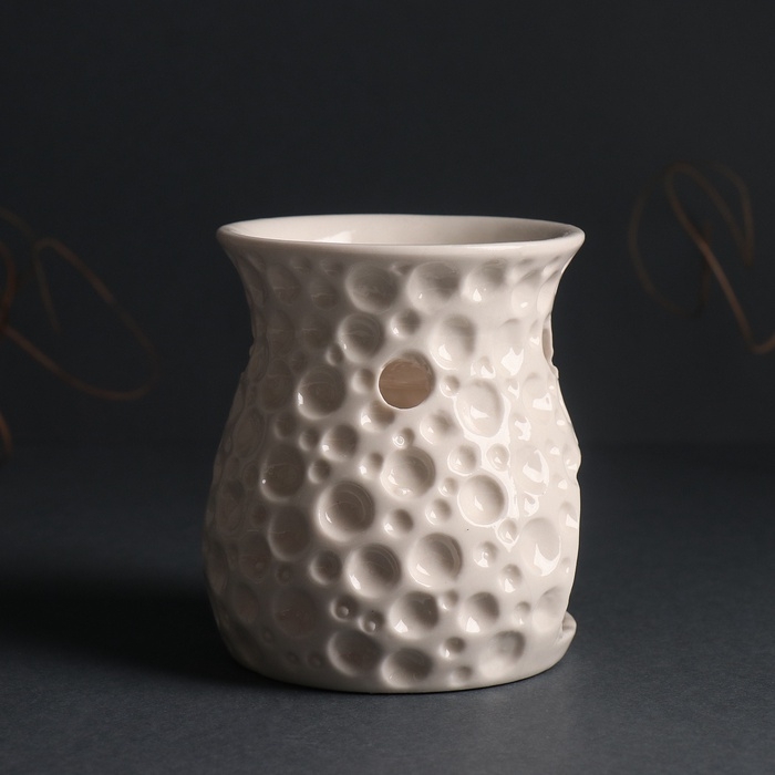 Аромалампа керамика  Аромалампа керамика "Пузырьки" белый 8,5х8,5х9,5 см