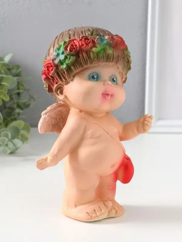 Фигура "Ангел стесняшка" 9х8х20 см , цветной