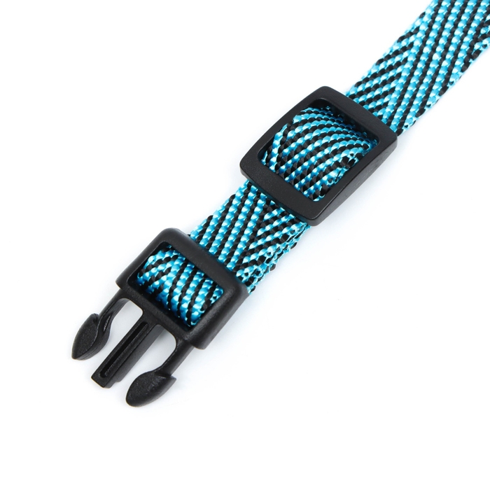 Ошейник Ошейник "Вязанка", ОШ до 37 см, ширина 1,5 см, голубой