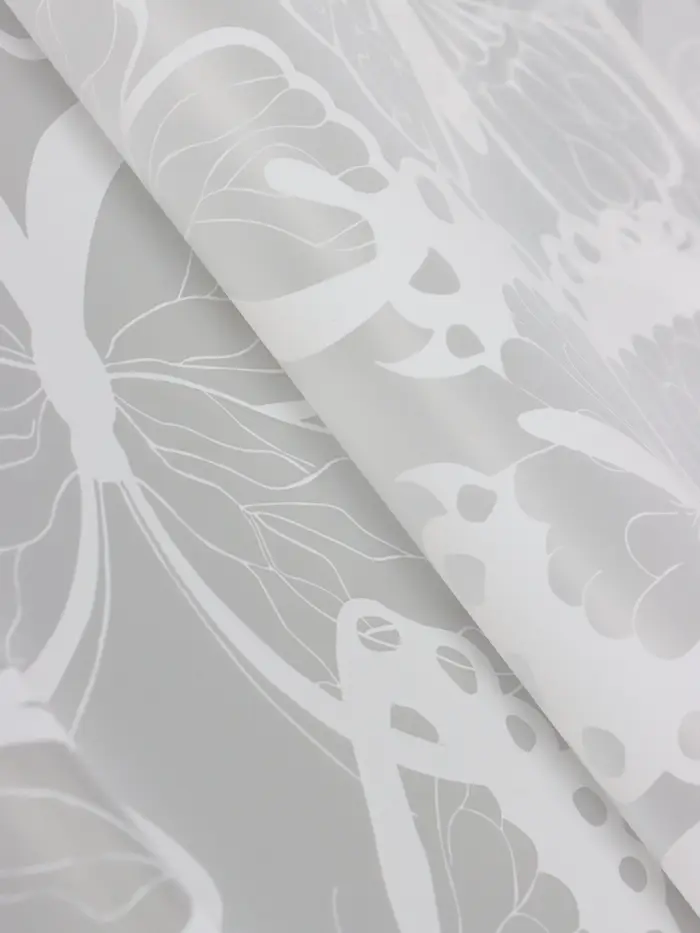 Пленка для цветов, "Бабочки", белая, 57х57 см