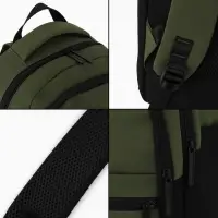 Рюкзак, 26*14*39 см, 2 отд 5н/карм, Комби, Водонепрон. дно, зеленый/черн