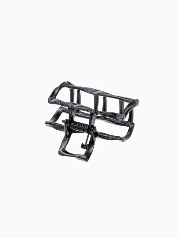 Крабик для волос &laquo;Сабина&raquo;, прямой, 4 см, чёрный