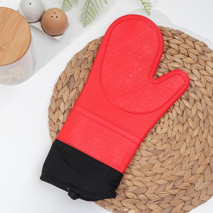 Рукавица для горячего с манжетой Доляна «Профи», силикон, 36×18,5 см, цвет МИКС Рукавица для горячего с манжетой Доляна «Профи», силикон, 36×18,5 см, цвет МИКС