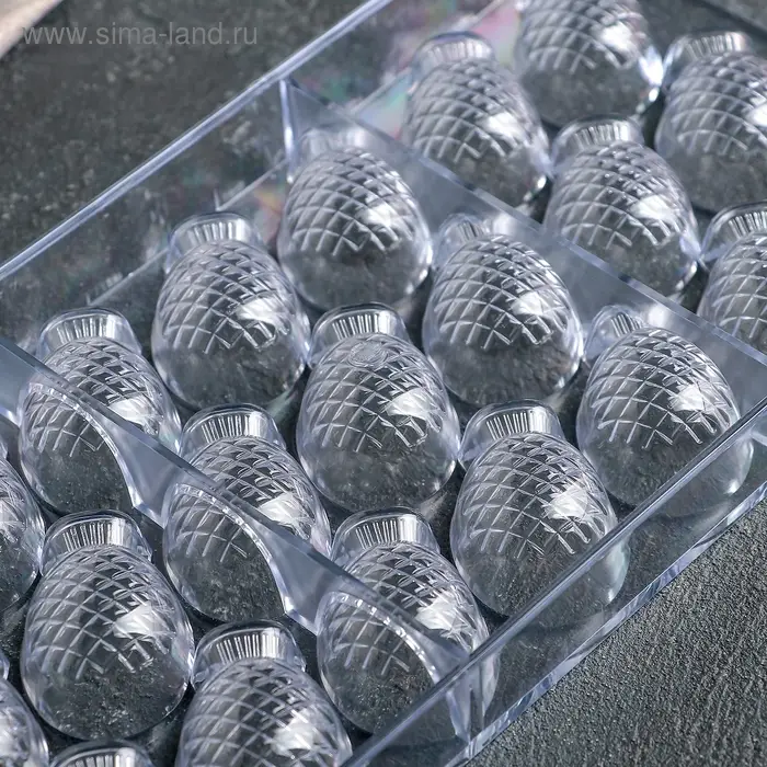 Форма для конфет и шоколада &laquo;Ананас&raquo;, 28&times;14 см, 21 ячейка, цвет прозрачный