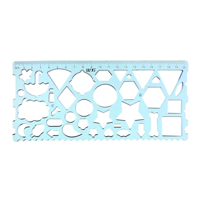 Набор трафаретов, 2 штуки, геометрические фигуры, пластик, МИКС Набор трафаретов, 2 штуки, геометрические фигуры, пластик, МИКС