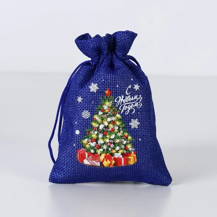 Мешочек подарочный с термонаклейкой «Ёлочка», 10 х 14 см +/- 1.5 см Мешочек подарочный с термонаклейкой «Ёлочка», 10 х 14 см +/- 1.5 см
