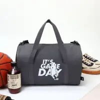 Сумка спортивная на молнии TEXTURA, с подкладкой, длинный ремень, с принтом, маленький размер, серая