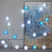 Гирлянда &laquo;Нить&raquo; 5 м с насадками &laquo;Клубки пастельные&raquo;, IP20, прозрачная нить, 20 LED, свечение белое, 220 В