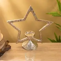 Подсвечник со стеклом &laquo;Звезда&raquo;, 28&times;10.5&times;29.5 см, алюминий
