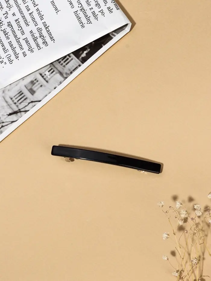 Заколка - автомат для волос &laquo;Классика&raquo;, тонкий, 8 см, чёрная