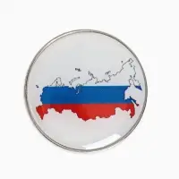 Значок &laquo;Россия&raquo;, цветная в серебре