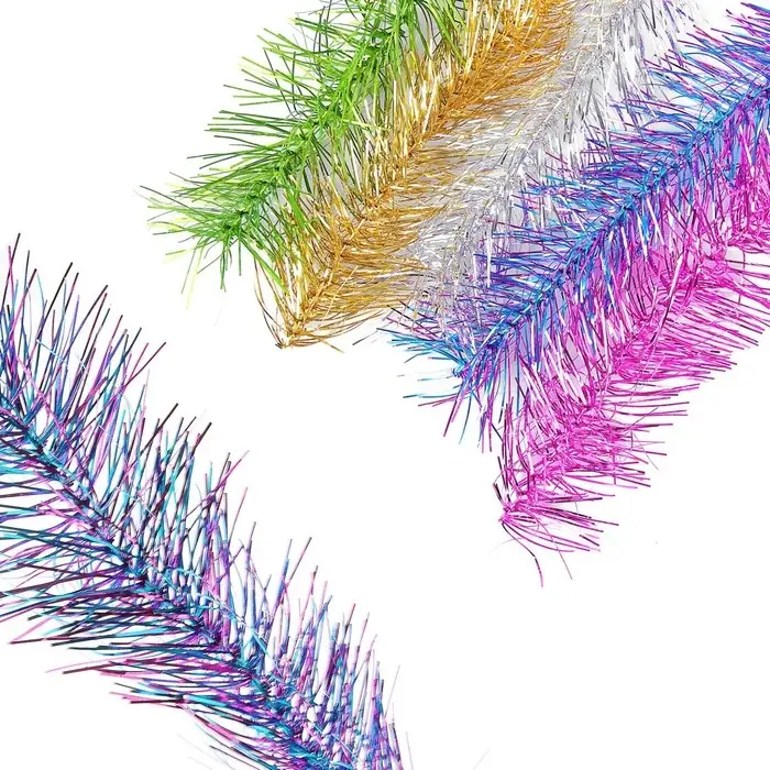 Мишура новогодняя «Пушистая» двойная, d-6 см, L-200 см, МИКС