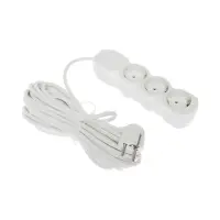 Удлинитель сетевой Luazon Lighting ECO 3 розетки, 10 м, 10 А, 2200 Вт, заземление, белый