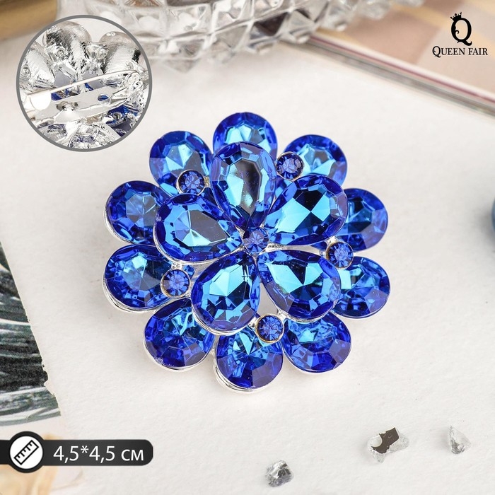 Брошь «Цветок» василёк, цвет синий в серебре Брошь «Цветок» василёк, цвет синий в серебре