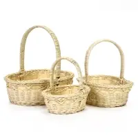 Корзина плетёная для хранения Splet, ротанг, с ручкой, бежевая, набор 3 шт.