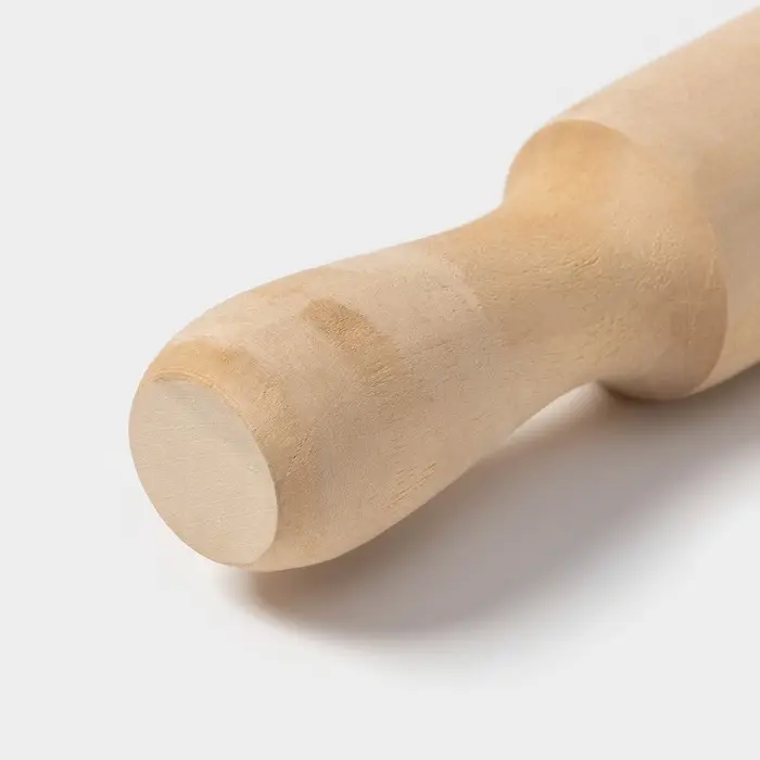 Скалка для теста Доляна, 50&times;5 см, с фигурными ручками, дерево