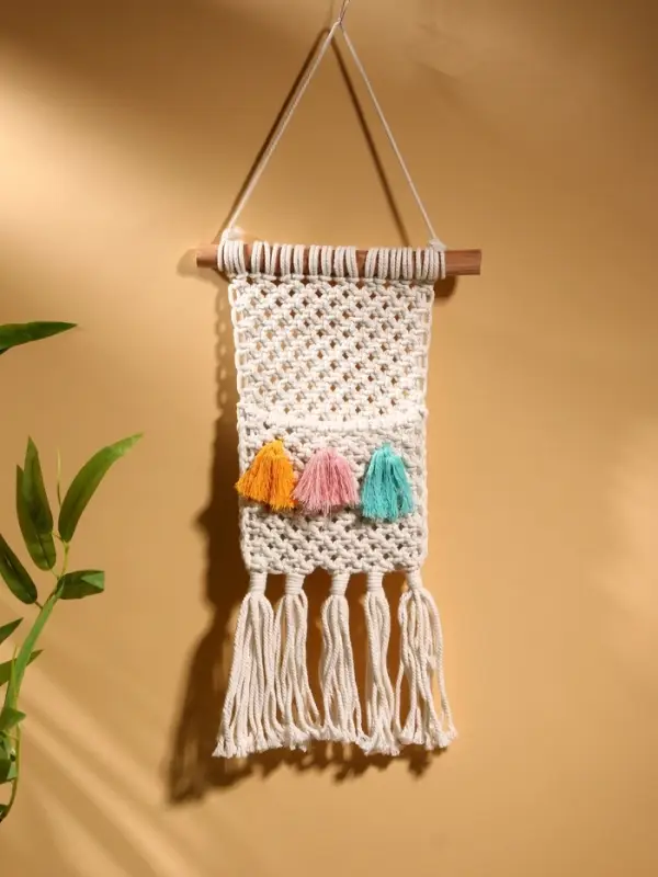 Кармашек текстильный, подвесной, 22&times;50 см, белый